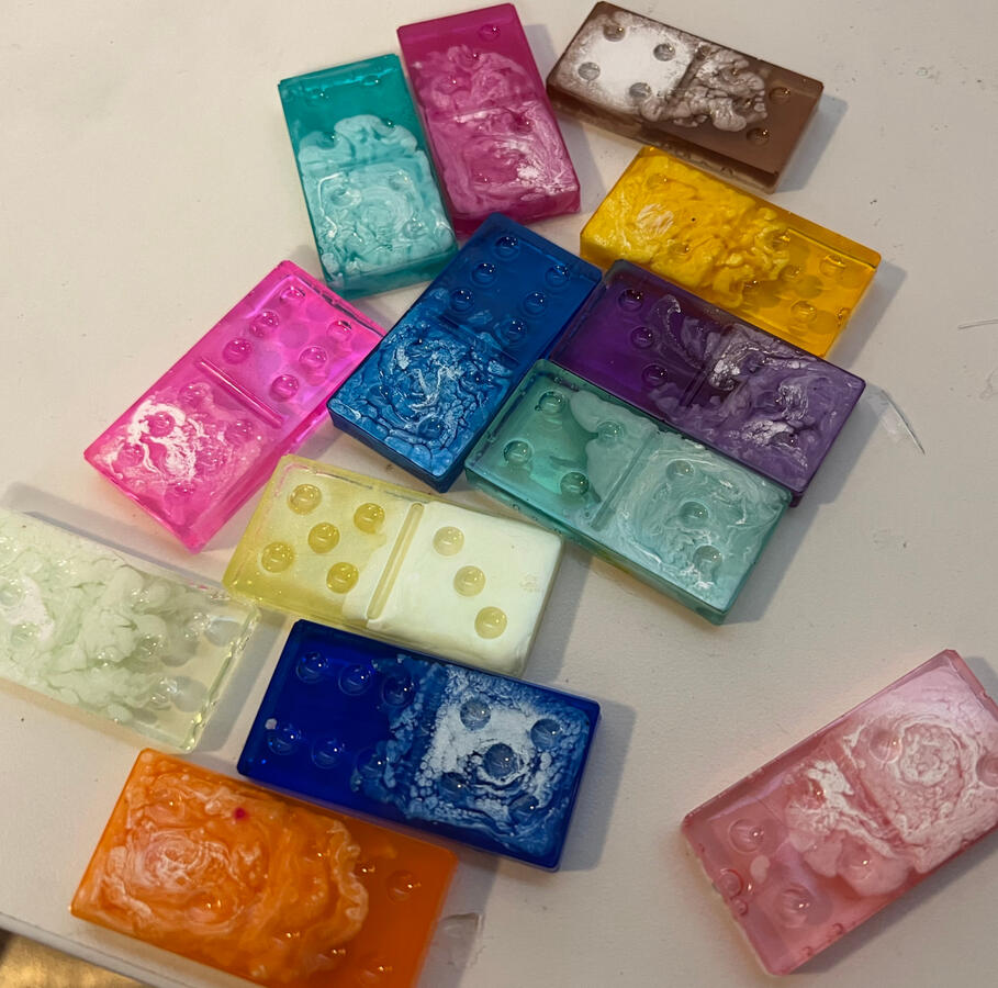 A set of resin dominos